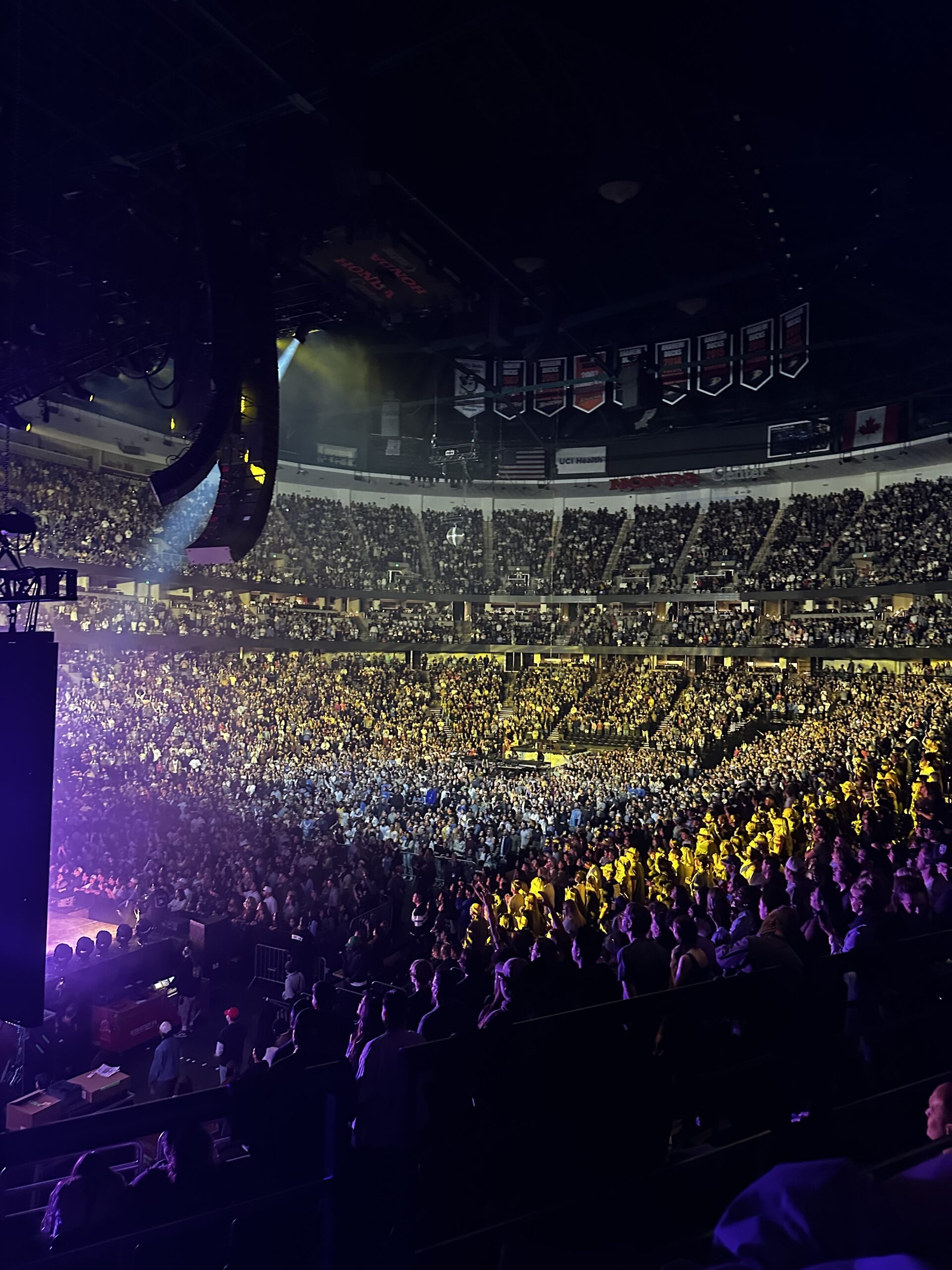 image of SPL being measured at FOH in a concert