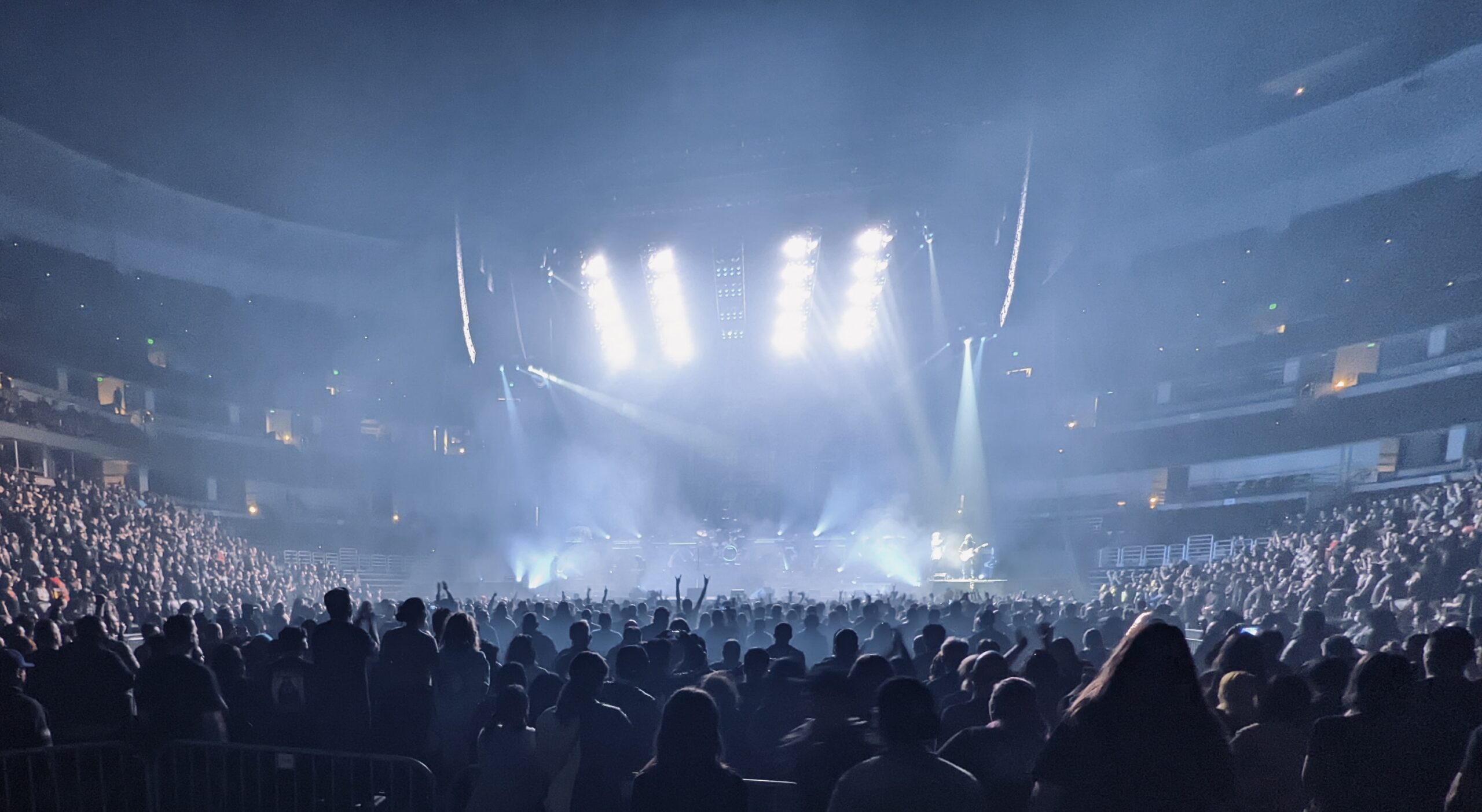 image of SPL being measured at FOH in a concert